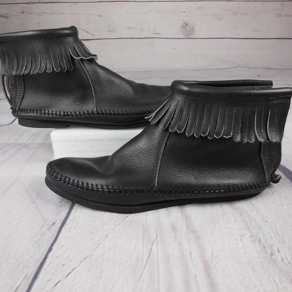 black ankle moccasins